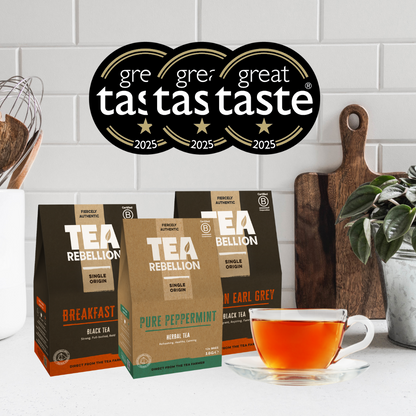 Earl Grey, Breakfast Tea and Pure Peppermint by Tea Rebellion win Great Taste 2025